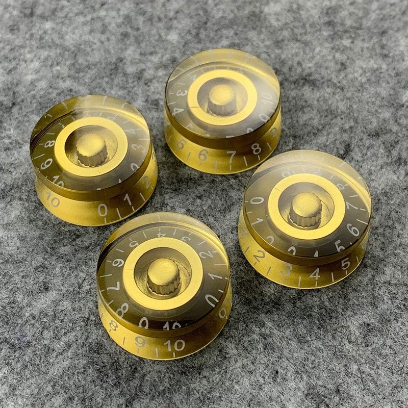 FLEOR 4pcs Golden Guitar Knobs Top Hat Volume Tone Speed Control Knob for Electric Guitar Parts - Image 3